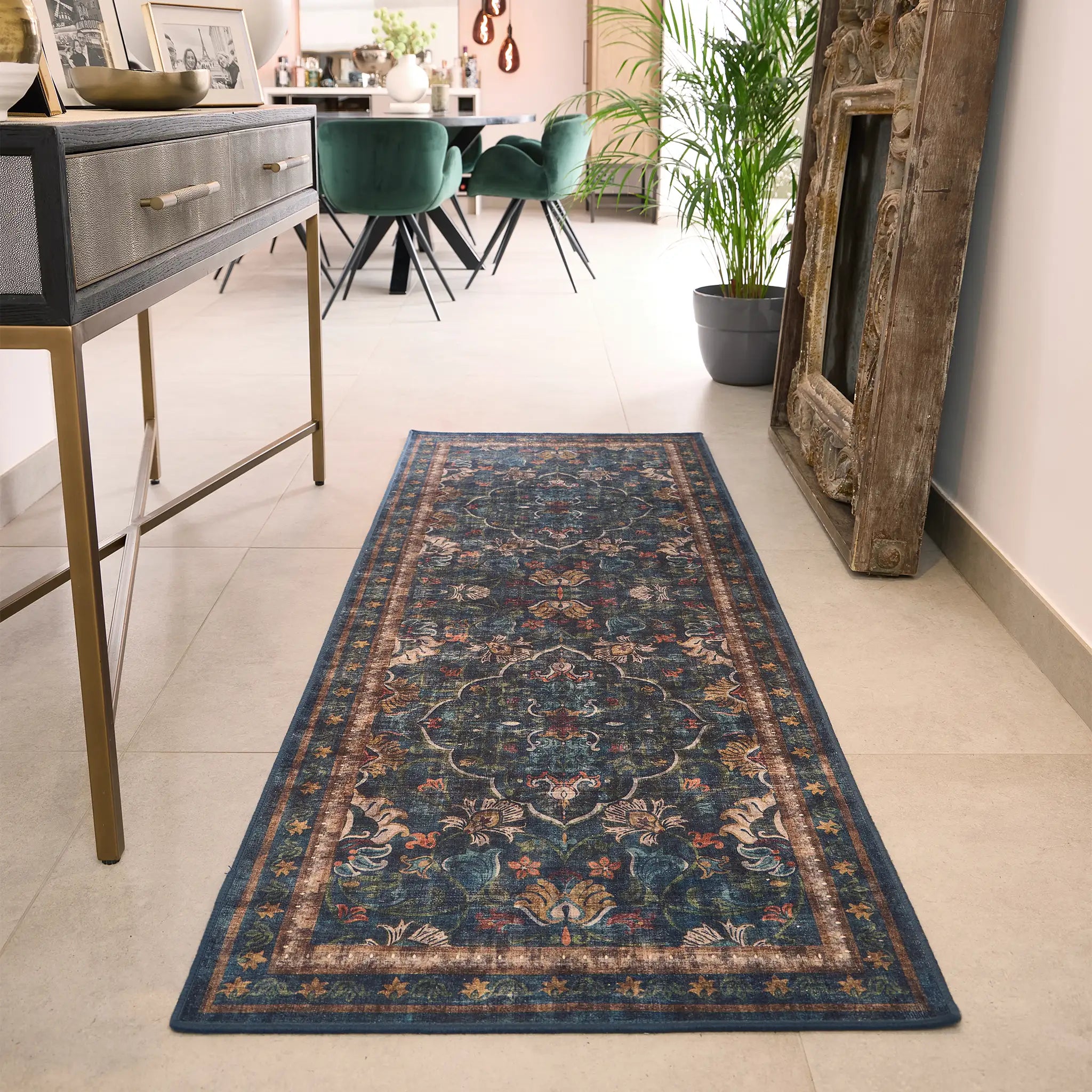 Midnight Paisley Eco-Washable Rug Runner