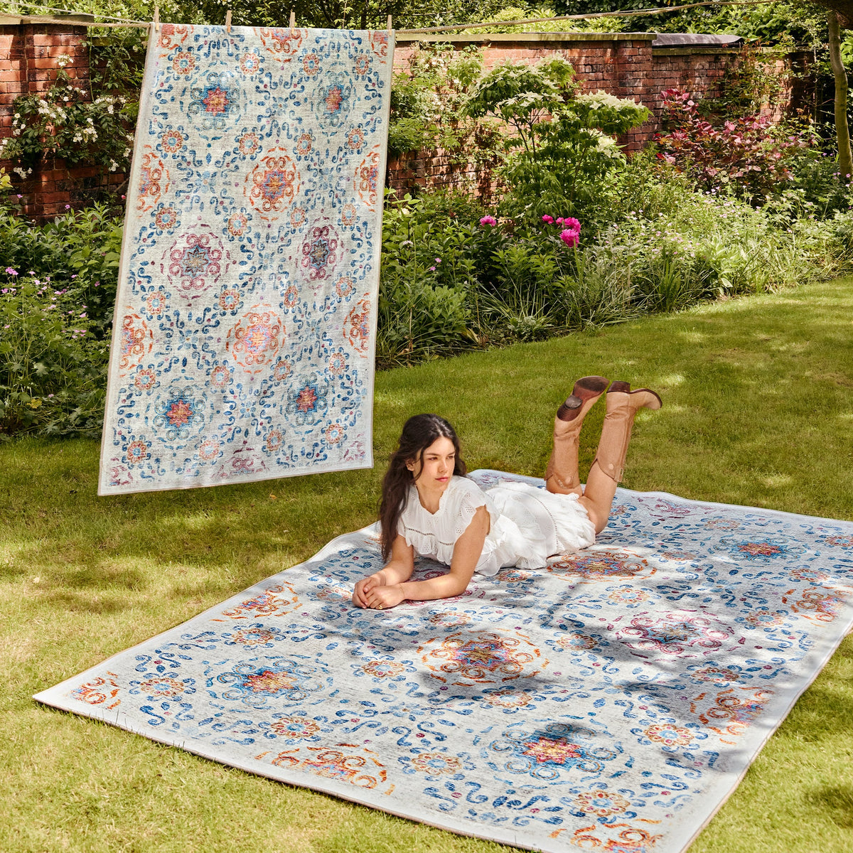 Hug Rug Multi Modern Damask Eco-Washable Rug - Hug Rug
