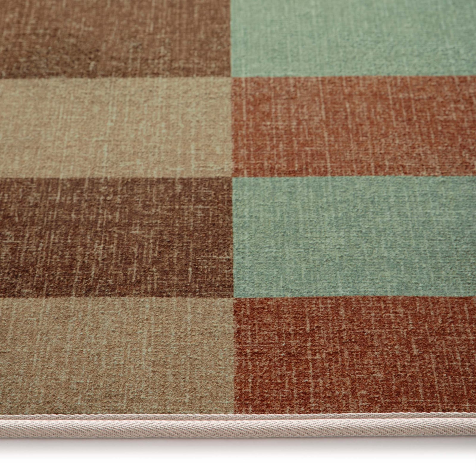 Modular Stripe Earth Eco-Washable Rug- a 100% recycled material rug featuring a broken stripe pattern.
