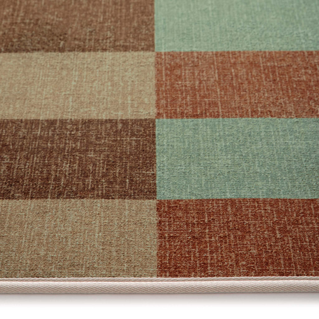 Modular Stripe Earth Eco-Washable Runner- a 100% recycled material runner featuring a broken stripe pattern.