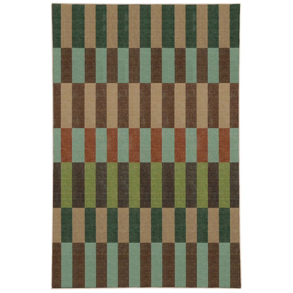 Modular Stripe Earth Eco-Washable Rug