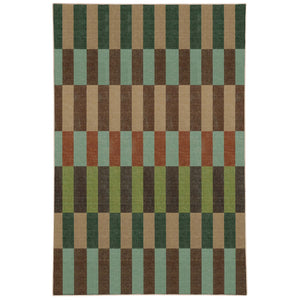 Modular Stripe Earth Eco-Washable Rug