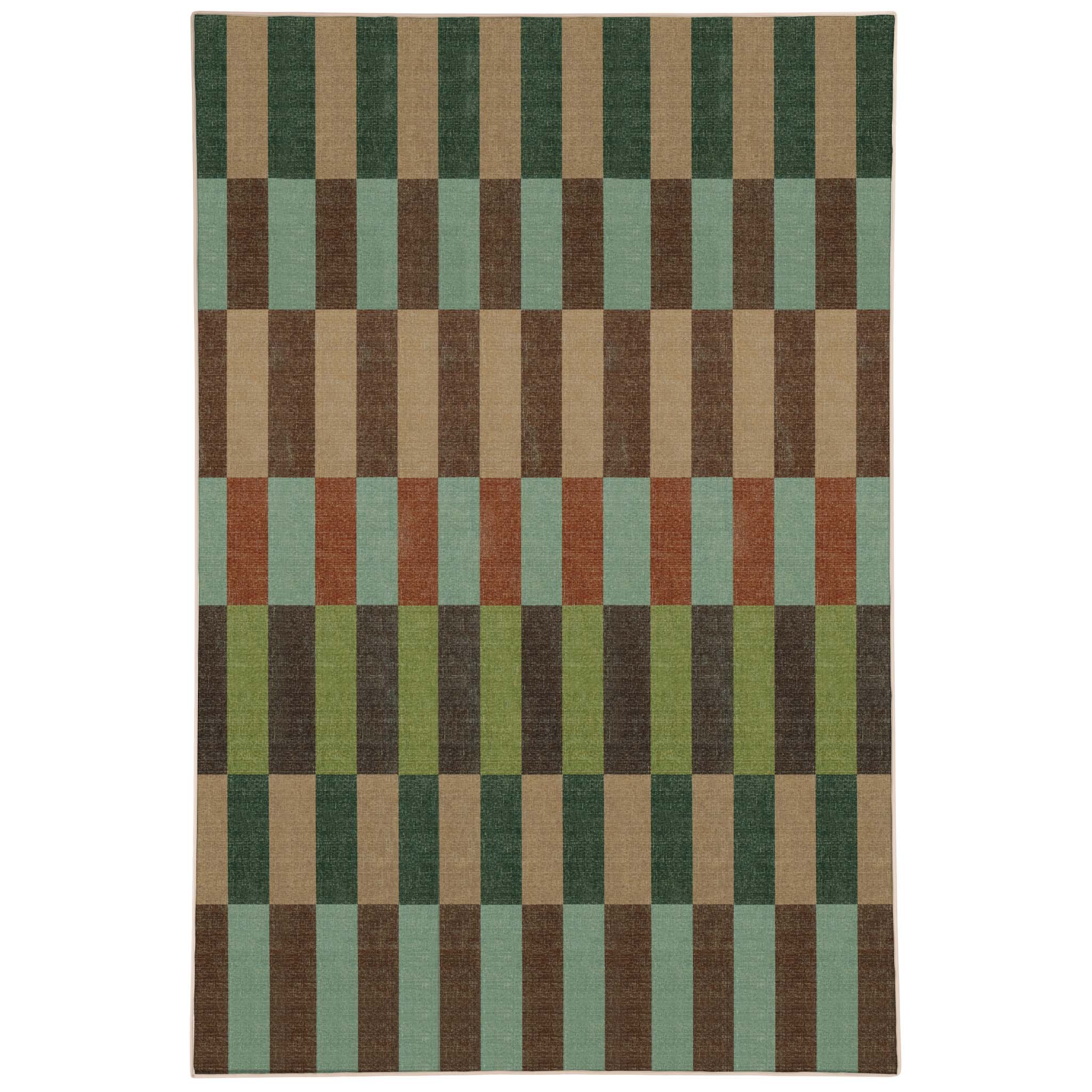 Modular Stripe Earth Eco-Washable Rug