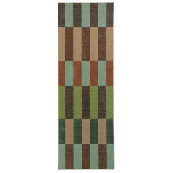 Modular Stripe Earth Eco-Washable Runner
