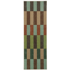 Modular Stripe Earth Eco-Washable Runner