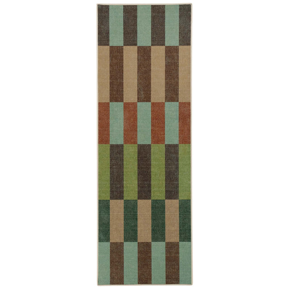 Modular Stripe Earth Eco-Washable Runner