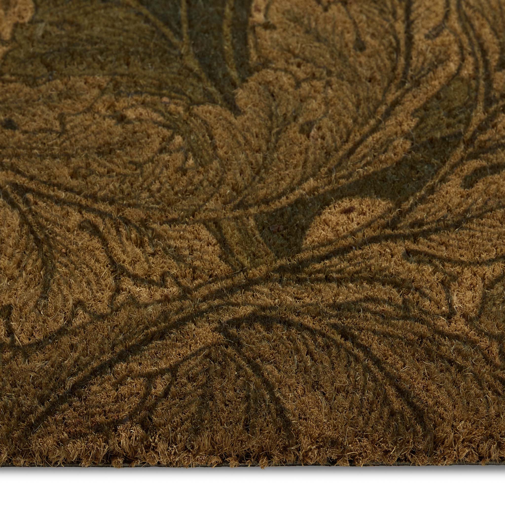 Acanthus Coir Doormat- made from eco-friendly materials featuring a leaf design.