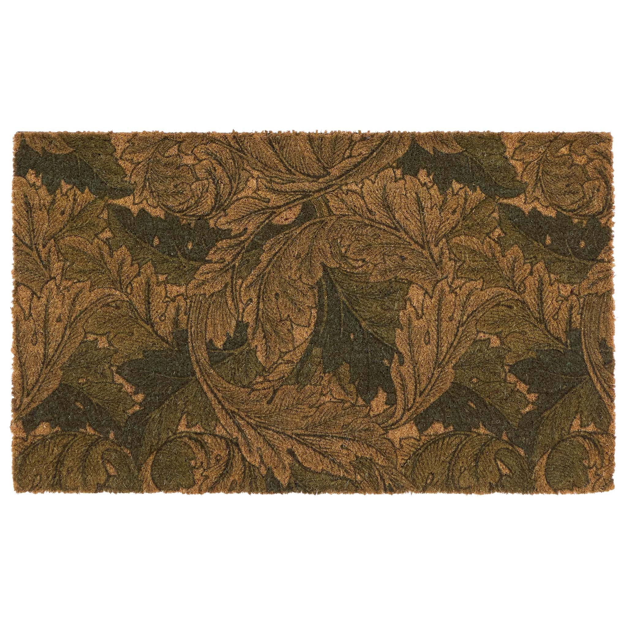 Acanthus Coir Doormat- made from eco-friendly materials featuring a leaf design. 