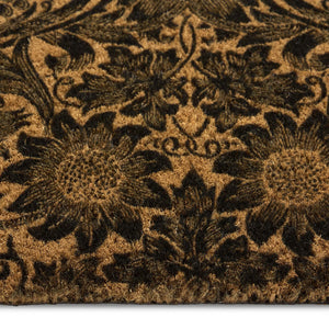 Sunflower Coir Doormat- made from 100% eco-friendly materials featuring a sunflower design.