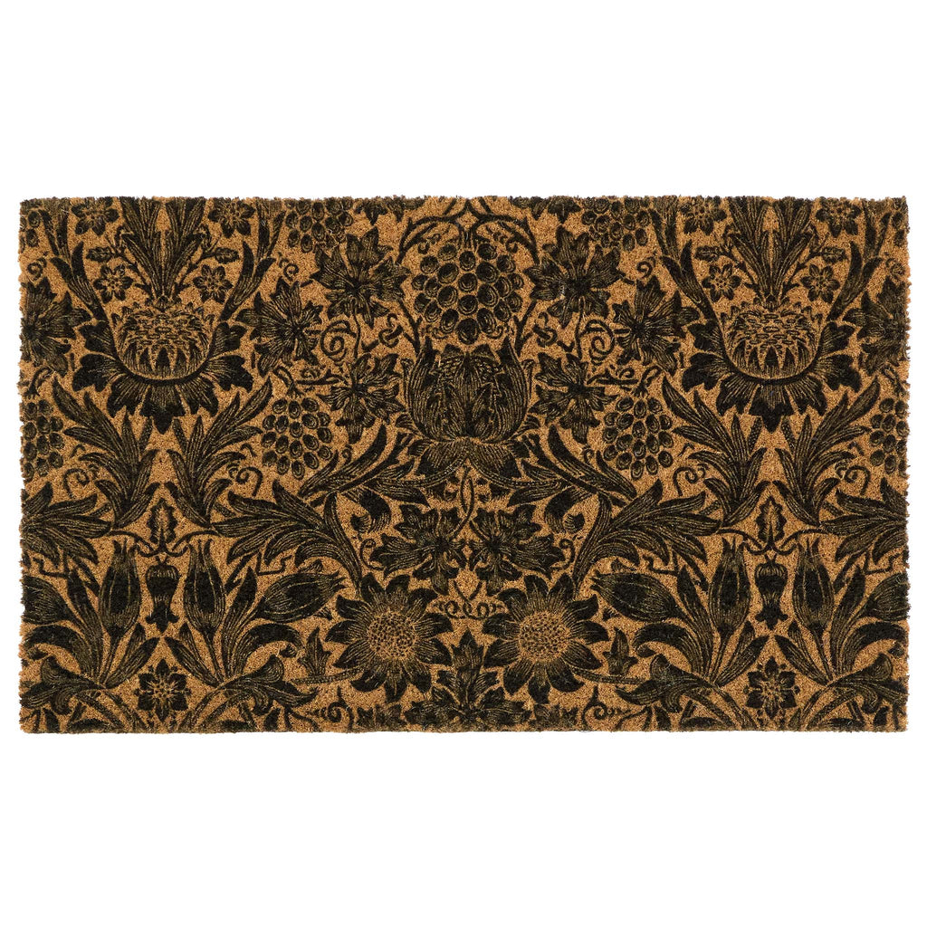 Sunflower Coir Doormat- made from 100% eco-friendly materials featuring a sunflower design.