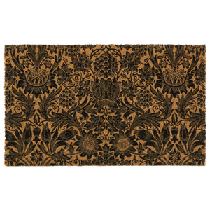 Sunflower Coir Doormat- made from 100% eco-friendly materials featuring a sunflower design.