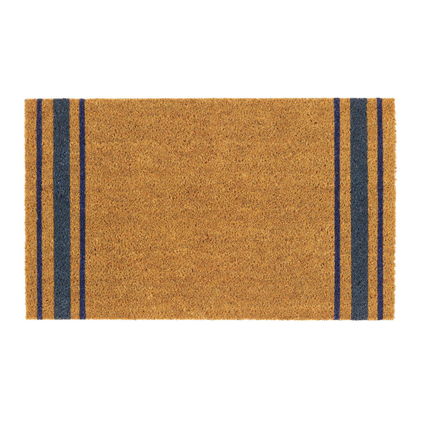 Navy Border Stripe Coir Doormat 1