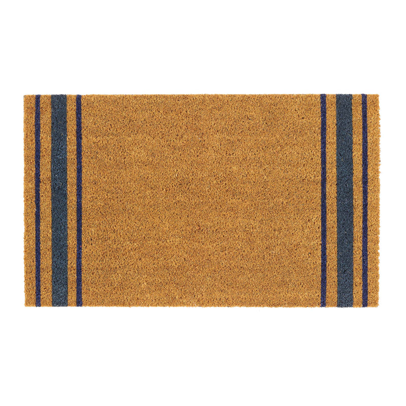 Navy Border Stripe Coir Doormat 1