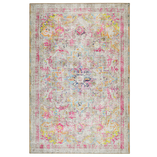 Neo Classical Eco-Washable Rug- 100% recycled content rug featuring a faded vintage inspired pattern.