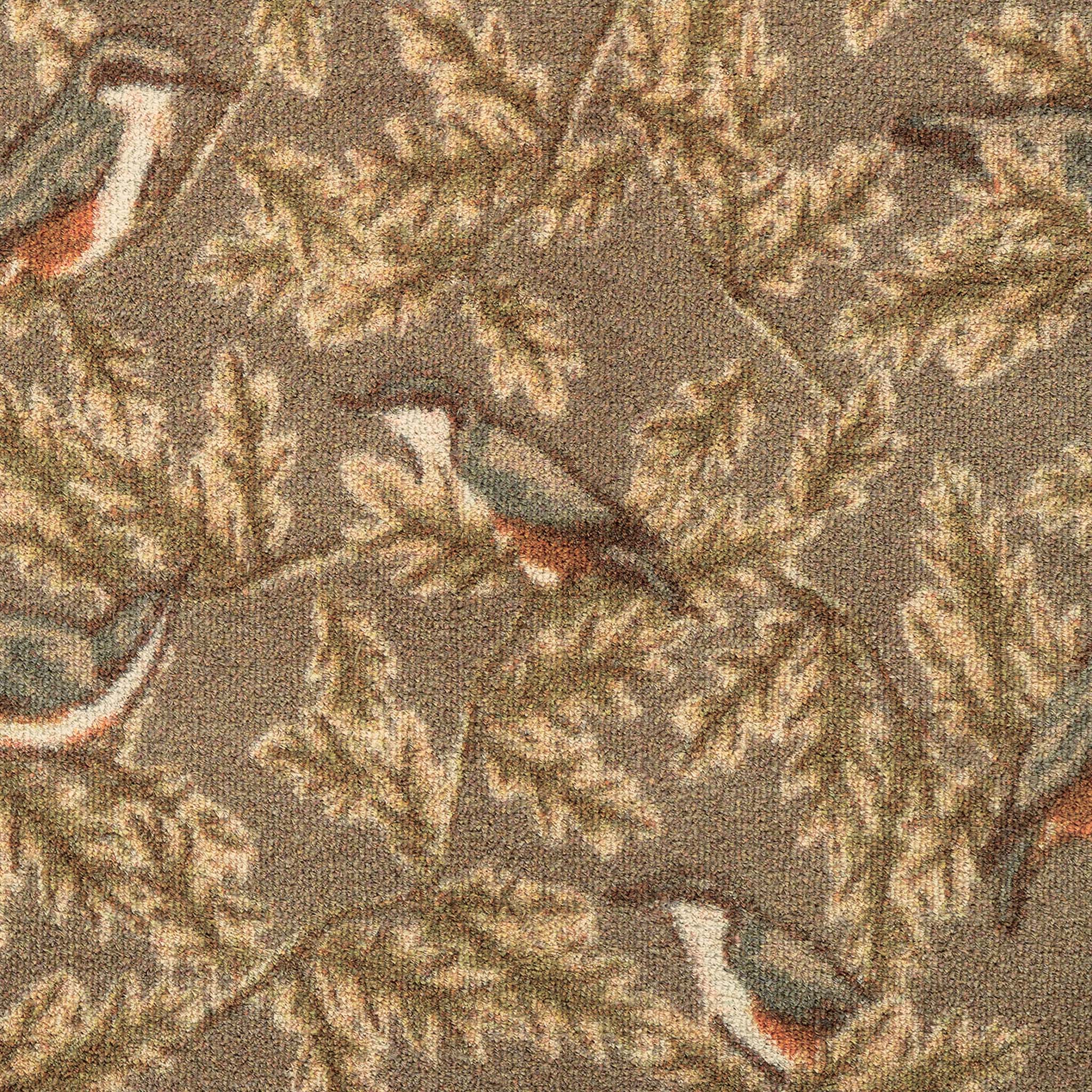 Nuthatch 1 Charity Green Cotton Doormat with leaf and bird design. 
