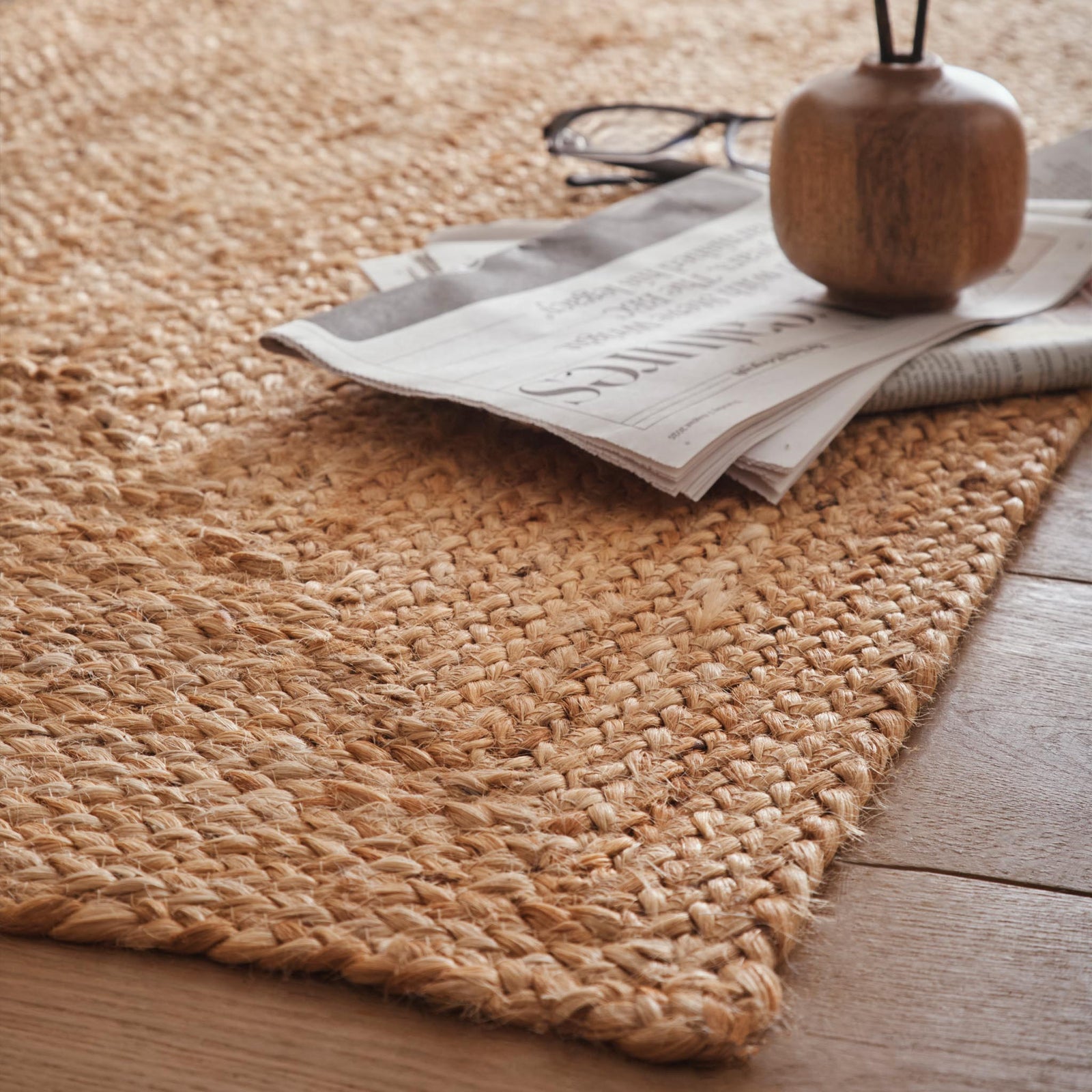 Jute Extra Runner- 100% jute hand braid stitched runner in natural. 