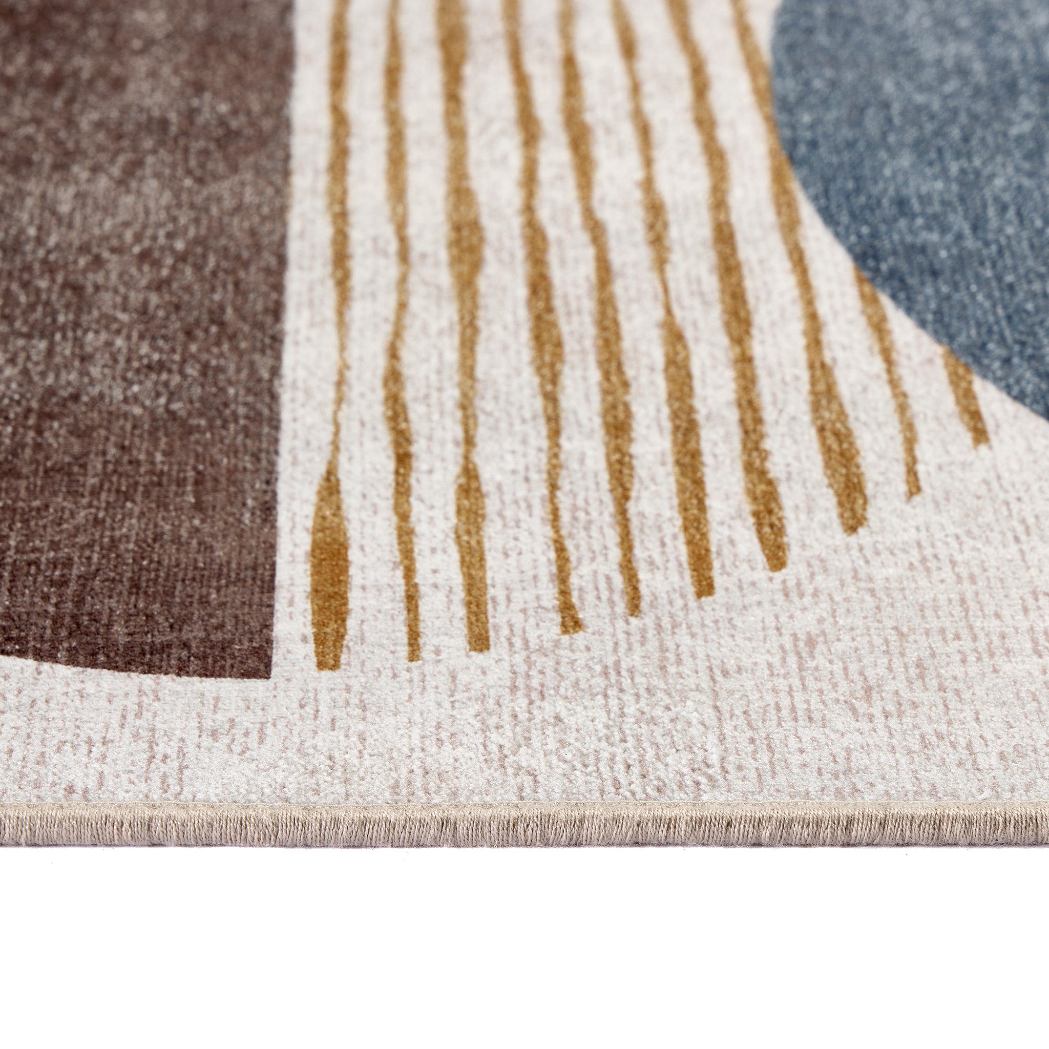 Oval Eclipse Eco-Washable Rug Runner- 100% recycled content runner featuring a geometric design.