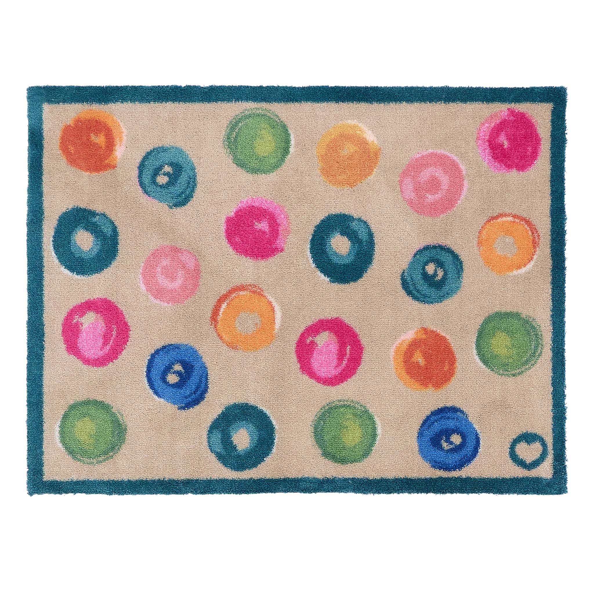 Painted Spots Charity Doormat- 100% recycled cotton doormat featuring painted spots.