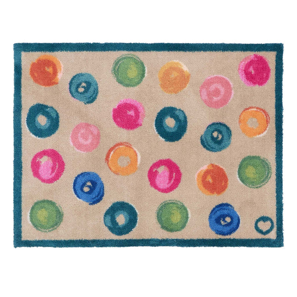 Painted Spots Charity Doormat- 100% recycled cotton doormat featuring painted spots.