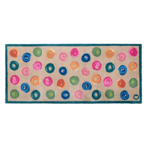 Painted Spots Multi Charity Runner- 100% recycled cotton doormat featuring painted spots.