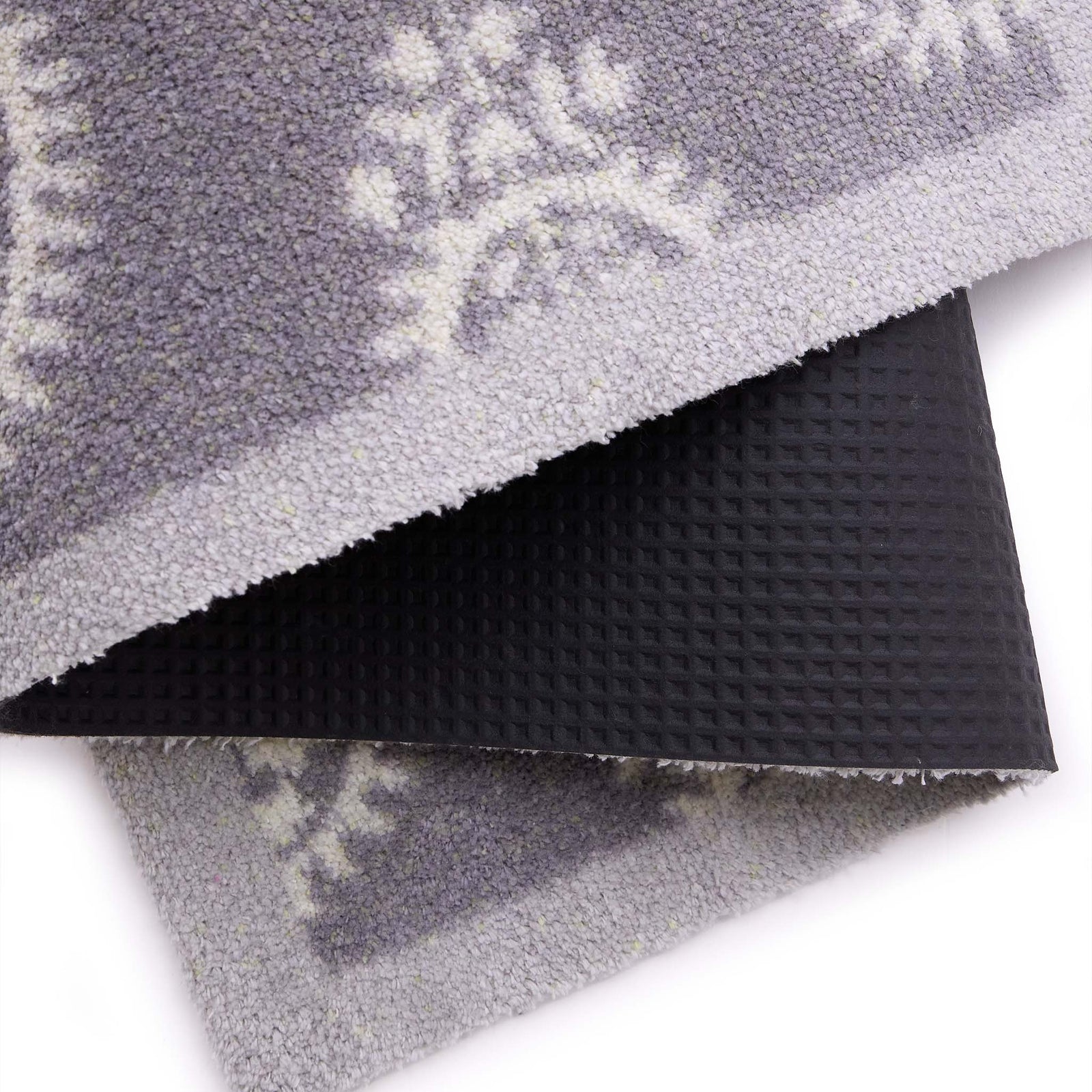 Paisley Grey Washable Doormat- 100% recycled cotton doormat featuring a paisley design. 