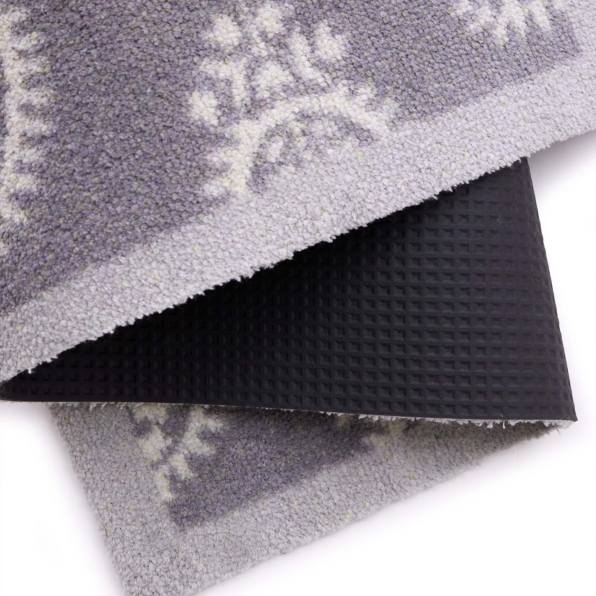 Paisley Grey Washable Doormat- 100% recycled cotton doormat featuring a paisley design. 