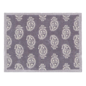 Paisley Grey Washable Doormat- 100% recycled cotton doormat featuring a paisley design. 