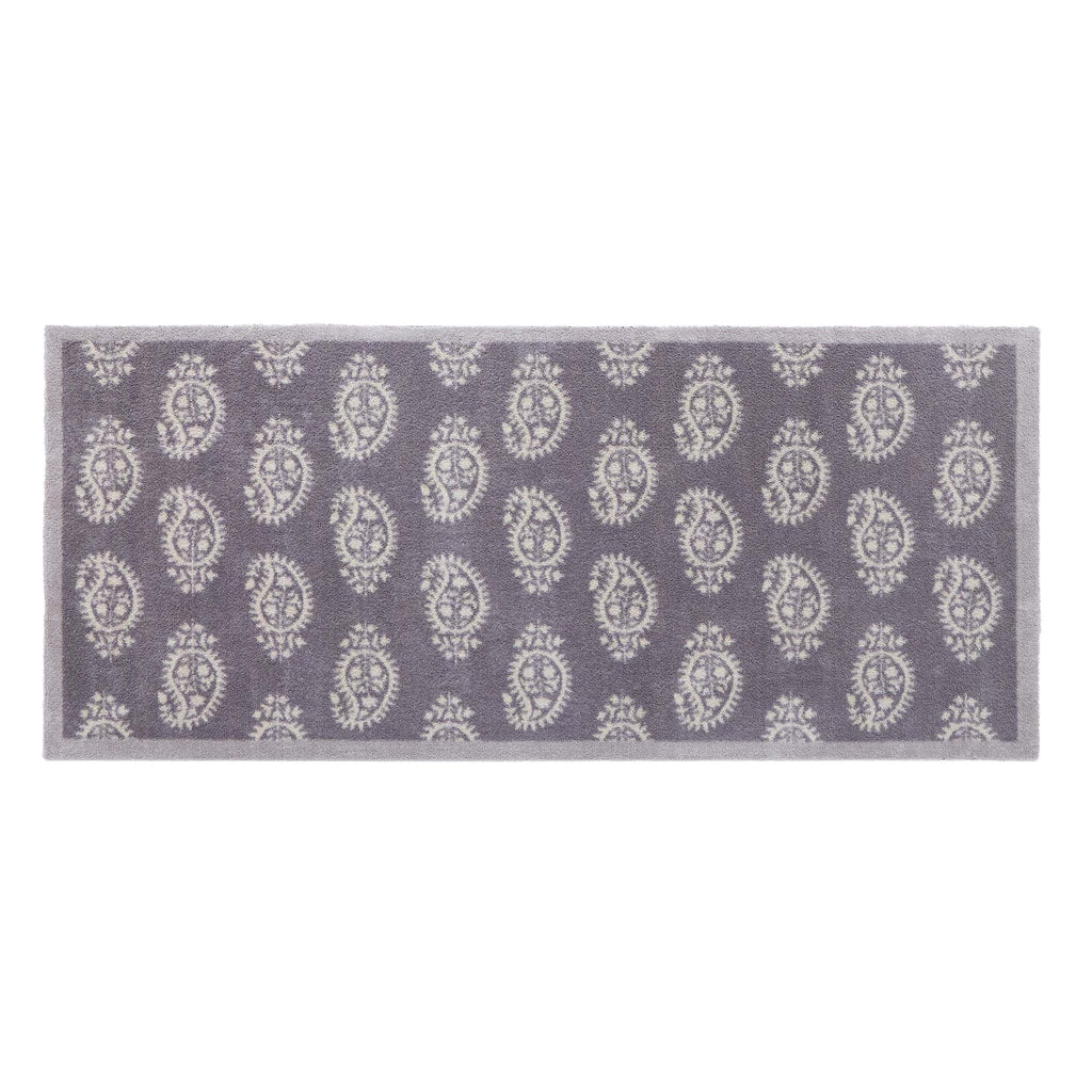 Paisley Grey Runner- 100% recycled cotton runner featuring a paisley design.