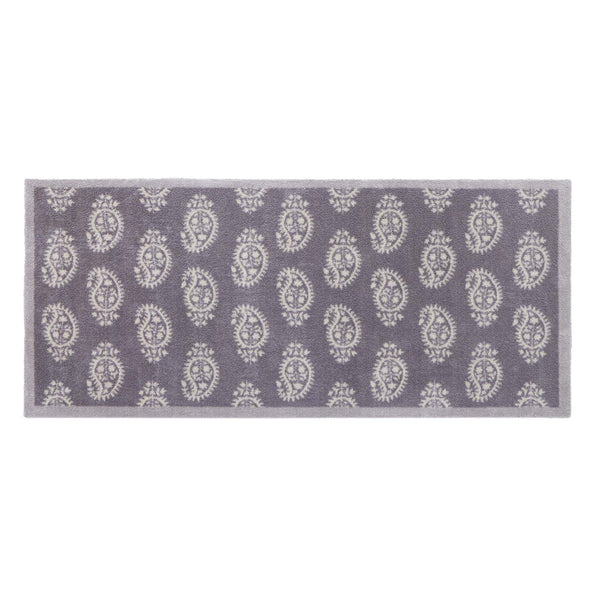 Paisley Grey Runner- 100% recycled cotton runner featuring a paisley design.