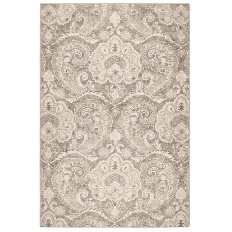 Paisley Tapestry Linen Eco-Washable Rug with a paisley design.