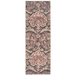Paisley Tapestry Smoke Eco-Washable Runner with a paisley design. 