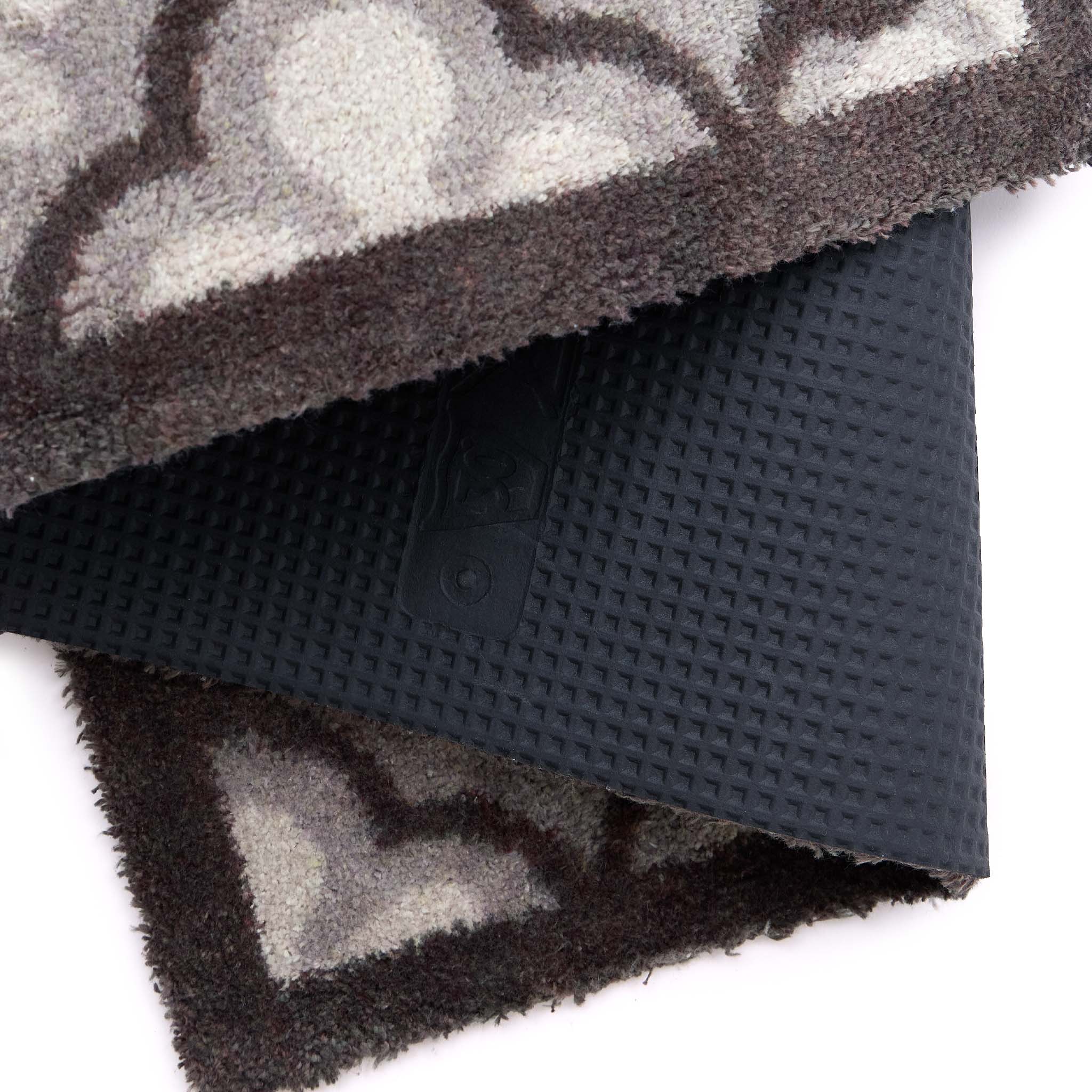 Paw Print Moroccan Tile Grey Washable Runner- 100% recycled cotton runner featuring paw prints within morrocan style tiles.