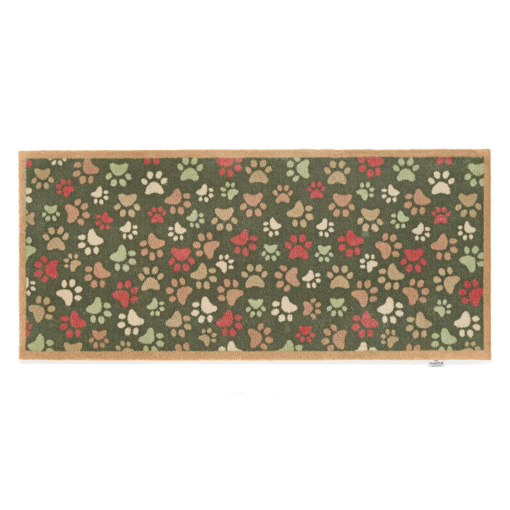 Hug Rug Green Paws For Love Washable Runner