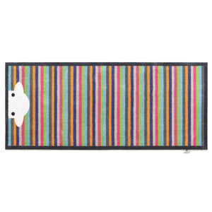 Overhead image of a Peep Stripe Herdy washable runner from Hug Rug