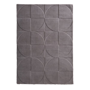 Penny Rug – 100% wool hand-tufted rug in Infinity blue with sculpted 3D geometric pattern.