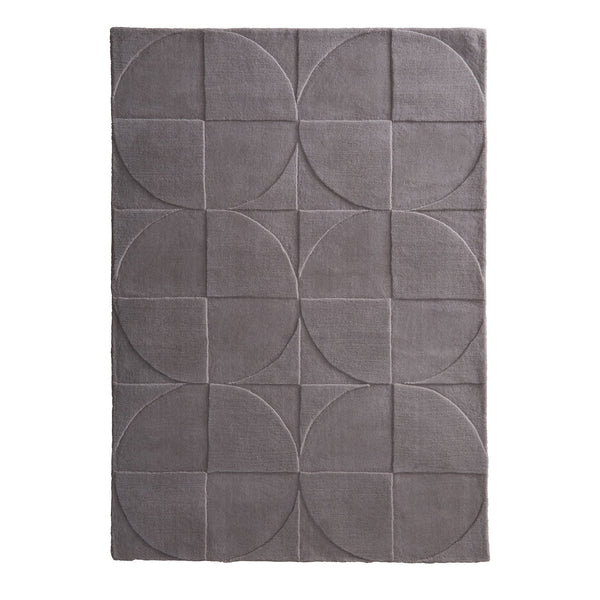 Penny Rug – 100% wool hand-tufted rug in Infinity blue with sculpted 3D geometric pattern.