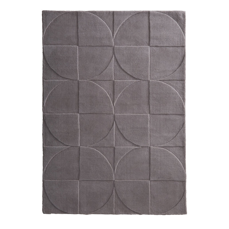 Penny Rug – 100% wool hand-tufted rug in Infinity blue with sculpted 3D geometric pattern.