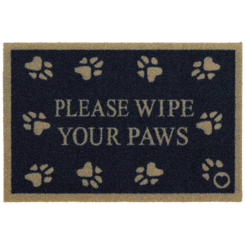 Pet 10 Outdoor Doormat- 100% recycled nylon outdoor doormat featuring graphic font and paw prints.