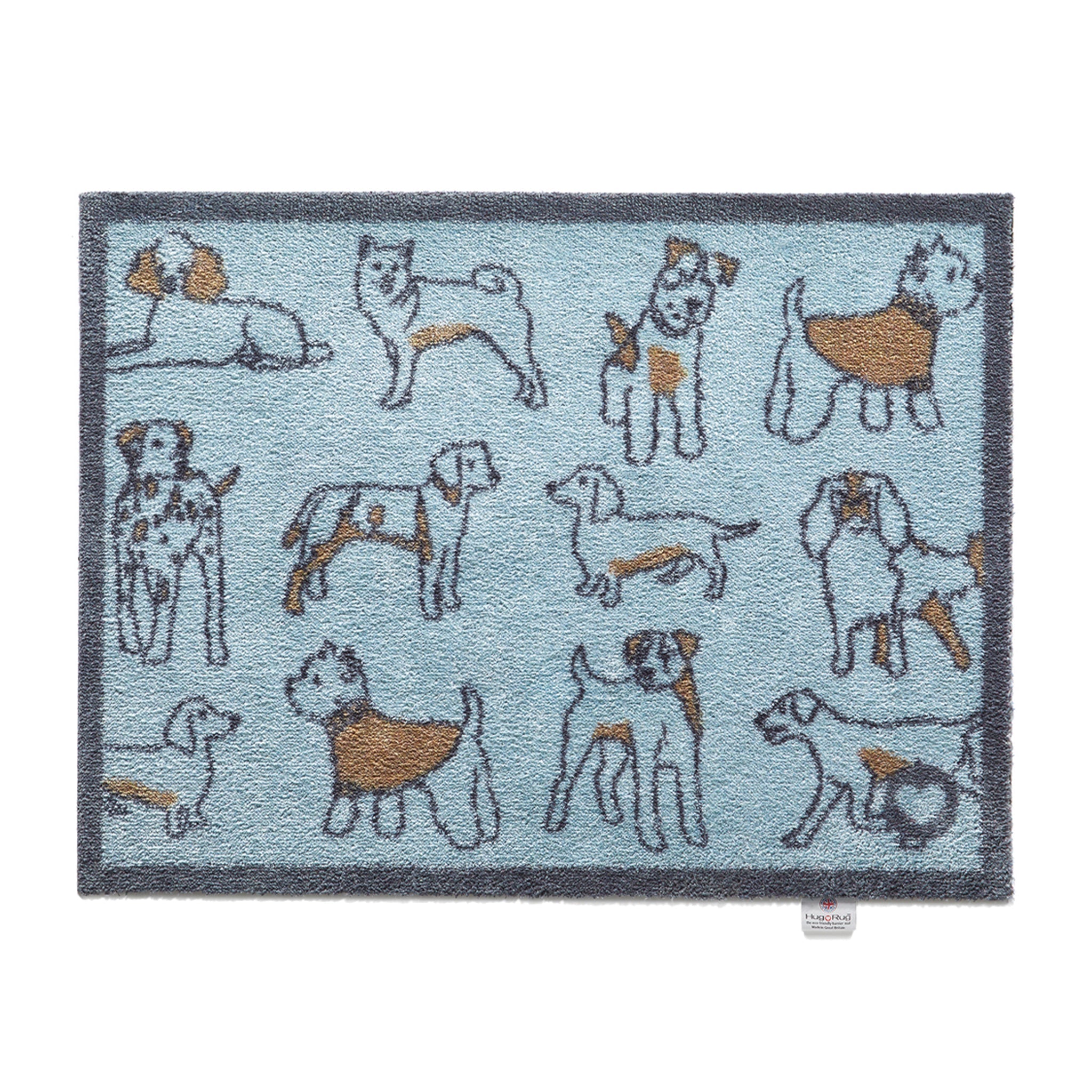 Pet 75 Dogs Blue Washable Doormat | Soft, Non Slip Doormat | Hug Rug