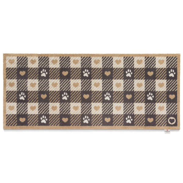 Overhead of beige Hug Rug Pet Check 1 washable runner