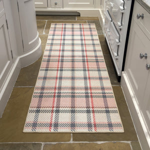 Isla Plaid Pink Eco-Washable Rug 3