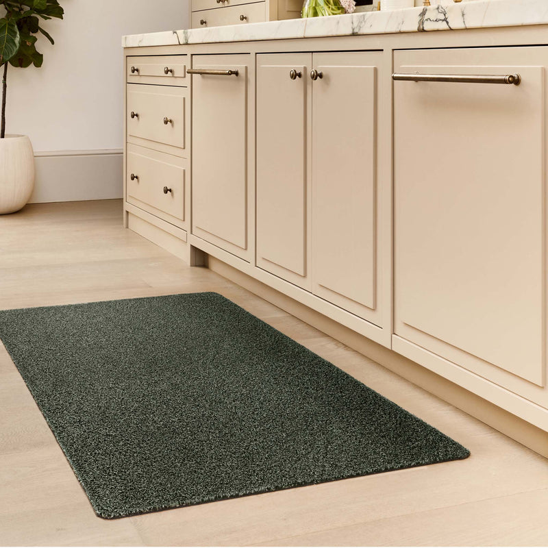 Plain Fleck Sage Green Runner - a 100% recycled material runner featuring a green fleck design. 