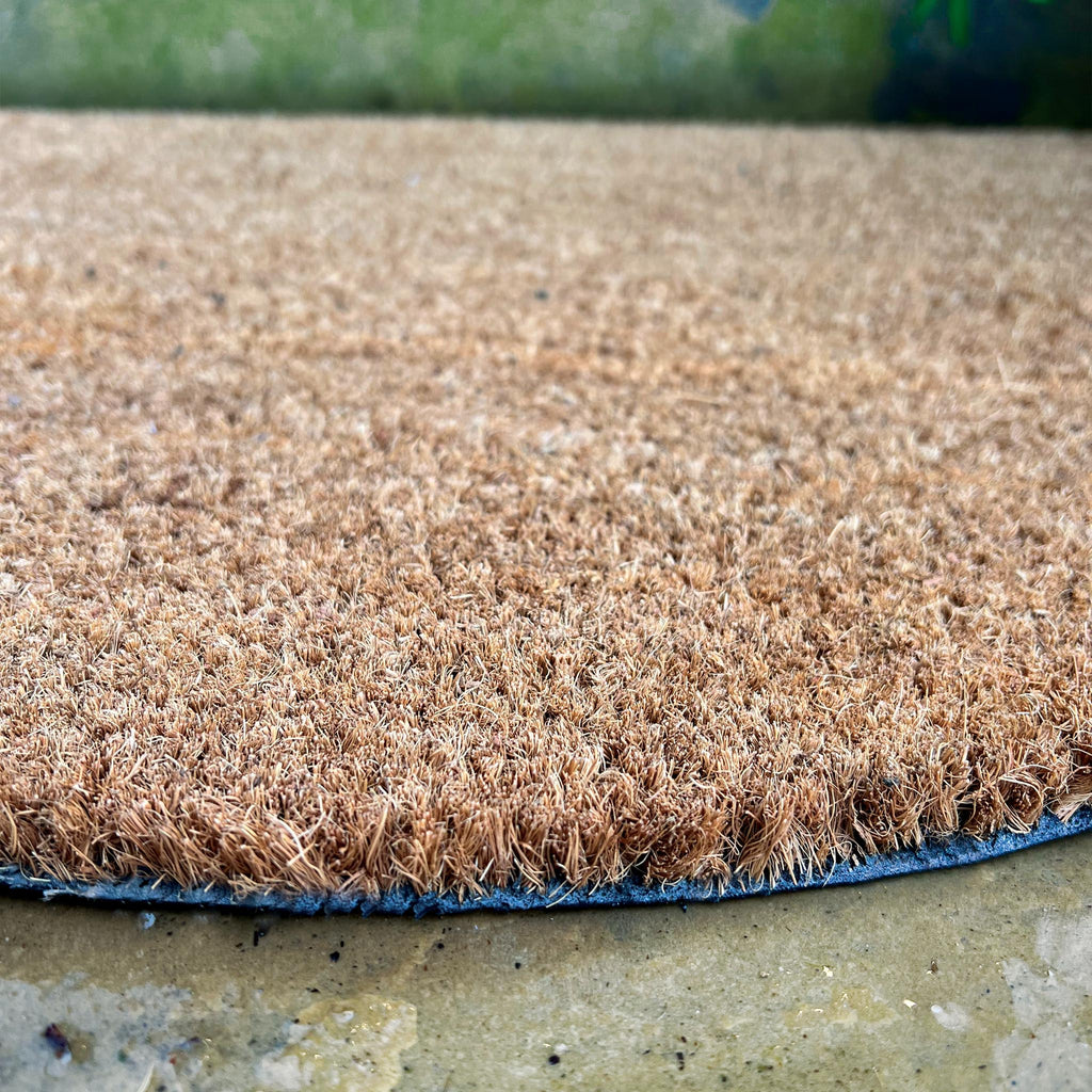 Plain Natural Coir - Half Moon Doormat