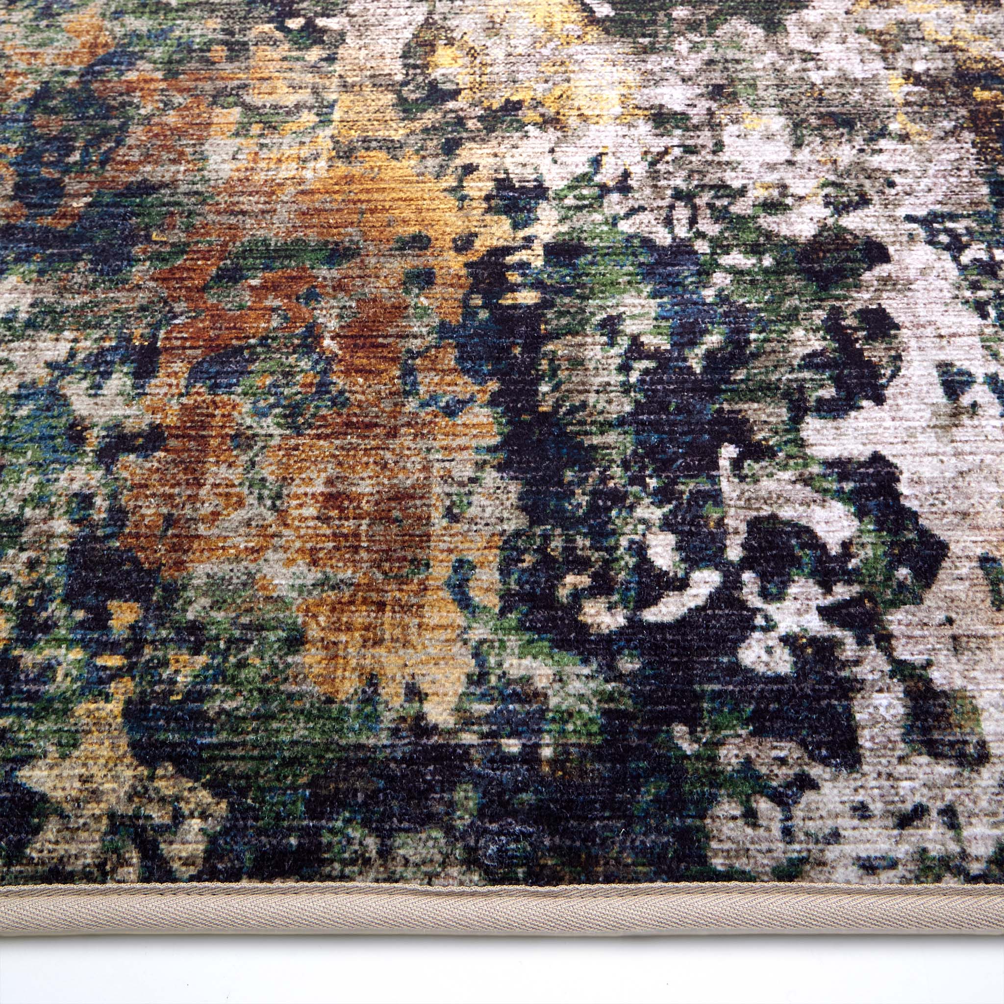Rafe Texture Natural Runner Eco-Washable Rug Runner- 100% recycled content runner featuring a textured pattern.