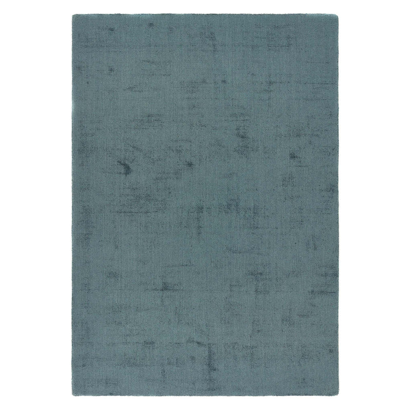 Reef Petrol Blue Rug - a 100% recycled material rug featuring a blue textured pattern.