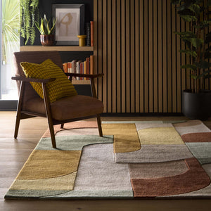 Retro Deco Rug Tan