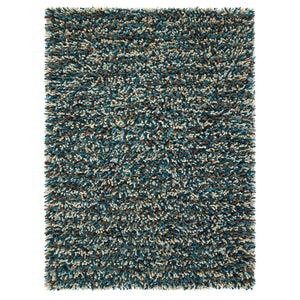 Rocks Shaggy Wool Rug Blue