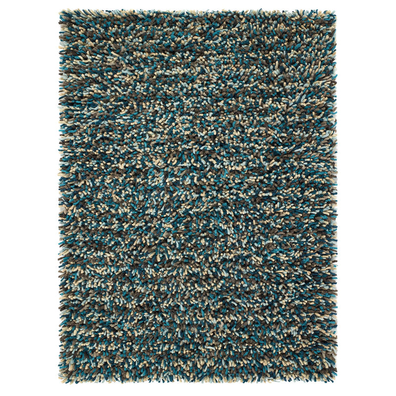 Rocks Shaggy Blue - a 100% wool blue rug featuring a shaggy fleck pattern.