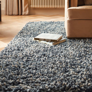 Rocks Shaggy Wool Rug Grey