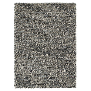 Rocks Shaggy Wool Rug Grey